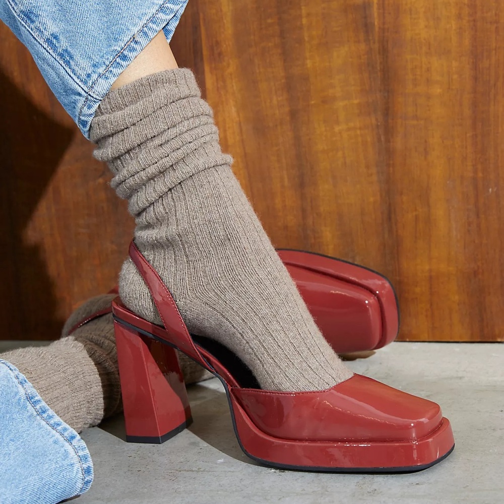 Free People - Jeffrey Campbell Mia Mary Jane platforms - Red Patent Leather